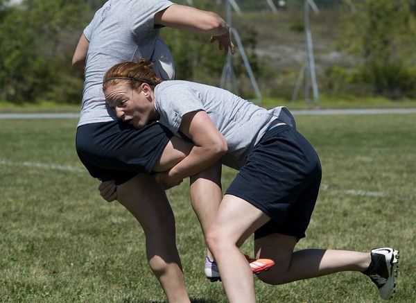 Adult rugby players training at a club session